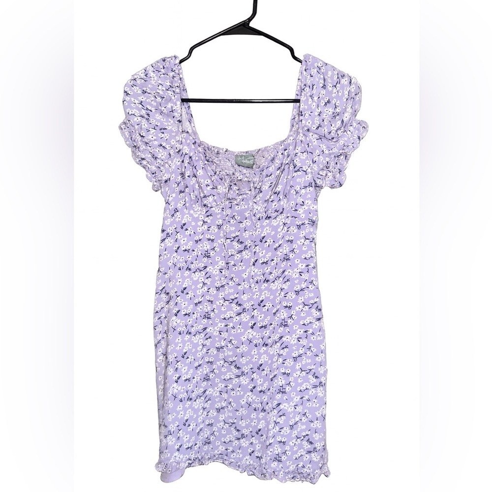 Purple Floral Mini Dress